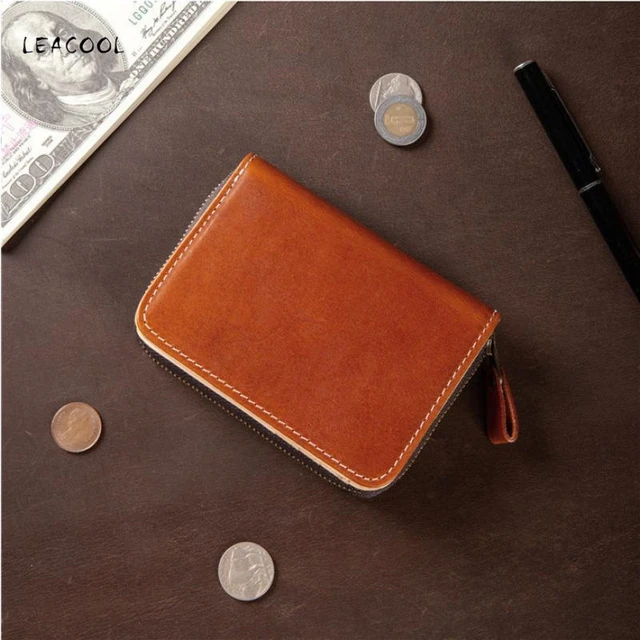 100% Genuine Leather Wallet For Men Male Real Cowhide Vintage Handmade Long  Slim Zipper Clutch Men's Purse Card Holder Phone Bag - AliExpress