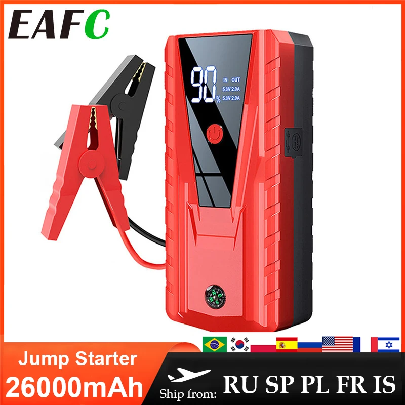 EAFC 12V Car Jump Starter 2000A Car Battery Starter 26000mAh Portable