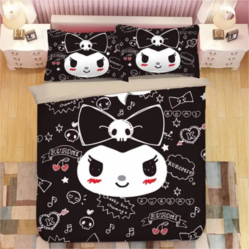 

Sanrios Kuromi My Melody Purin Anime Cute Cartoon Bedding Three Four Piece Girl Quilt Cover Bed Sheet Pillowcase Bedding kids