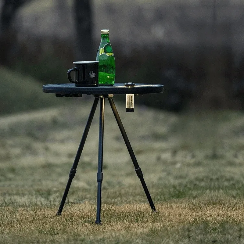 Outdoor Portable Folding Table Ultra Light Camping Triangular Support Small Round Table Adjustable Table Chair Simple Tea Table