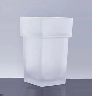 Toilet Brush Holder Frosted Glass Toilet Brush Cup Matt Cleaning Brush Holder Bathroom Square 35
