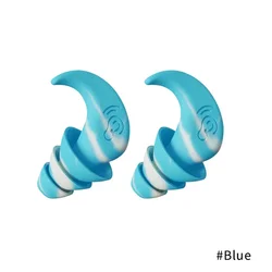 Professional Soundproof Silicone Earplugs for Sleep - Noise Reduction, Waterproof & Soft Comfort (Blue)