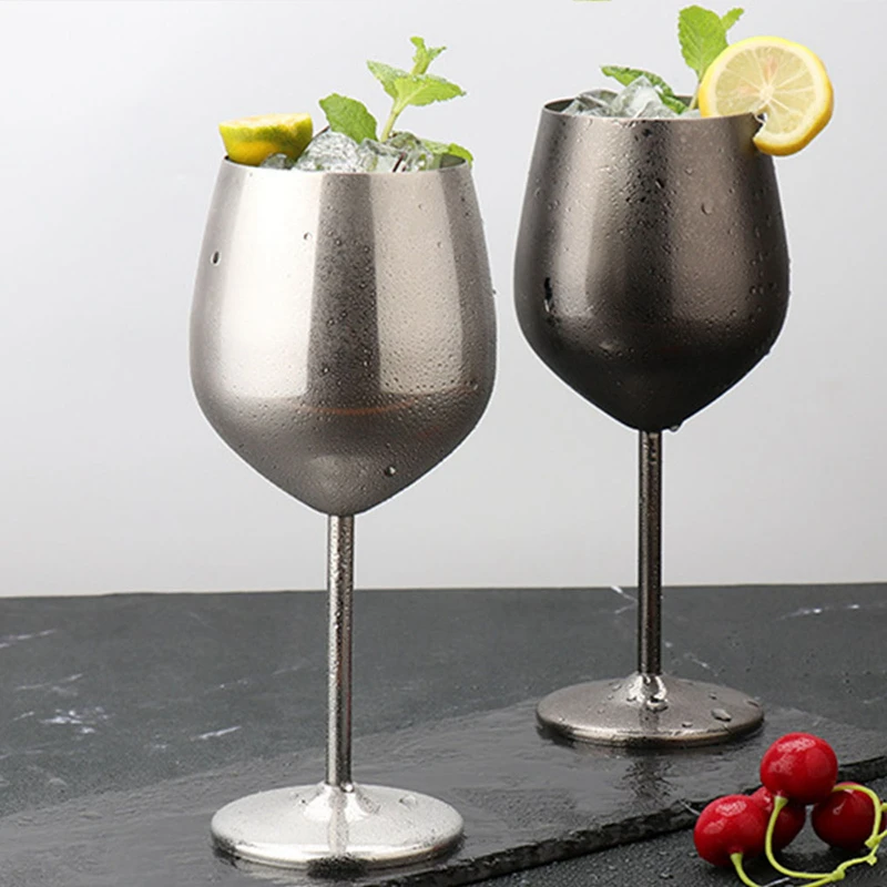 500ml Stainless Steel Wine Glass Creative Metal Wine Glass Cocktail Goblet Red Wine Glass Champagne Cup For Home Bar Restaurant