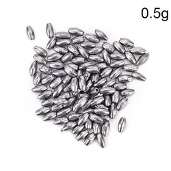 100 - Piece Olive - Shaped Pure Lead Fishing Weights Set (0.5g)