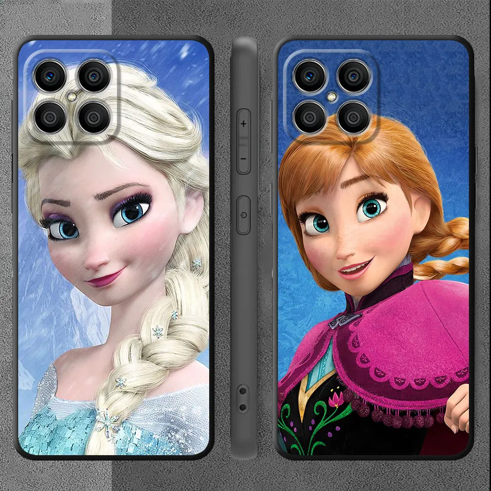 Custodia Per Huawei Honor 90 Lite X8 X8A X9A 70 8X X7 P30 Pro P40 P20 P Smart Z X6 Magic5 Cover Nera Per Telefono Disney Princess Frozen