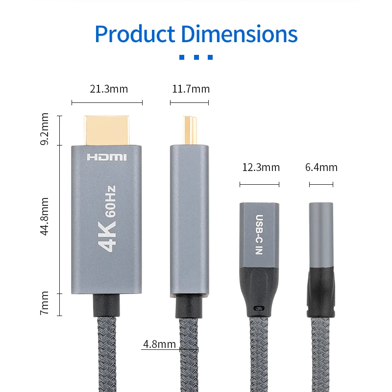 Cable Adaptador Convertidor Usb Tipo C A Hdmi 4k Convertidor de Tipo C a  HDMI Covnertidor HDMI