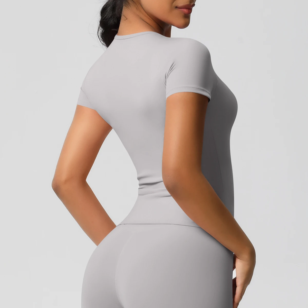 High Elastic Dry Fit Sports Top - Womens Breathable Gym T-Shirt