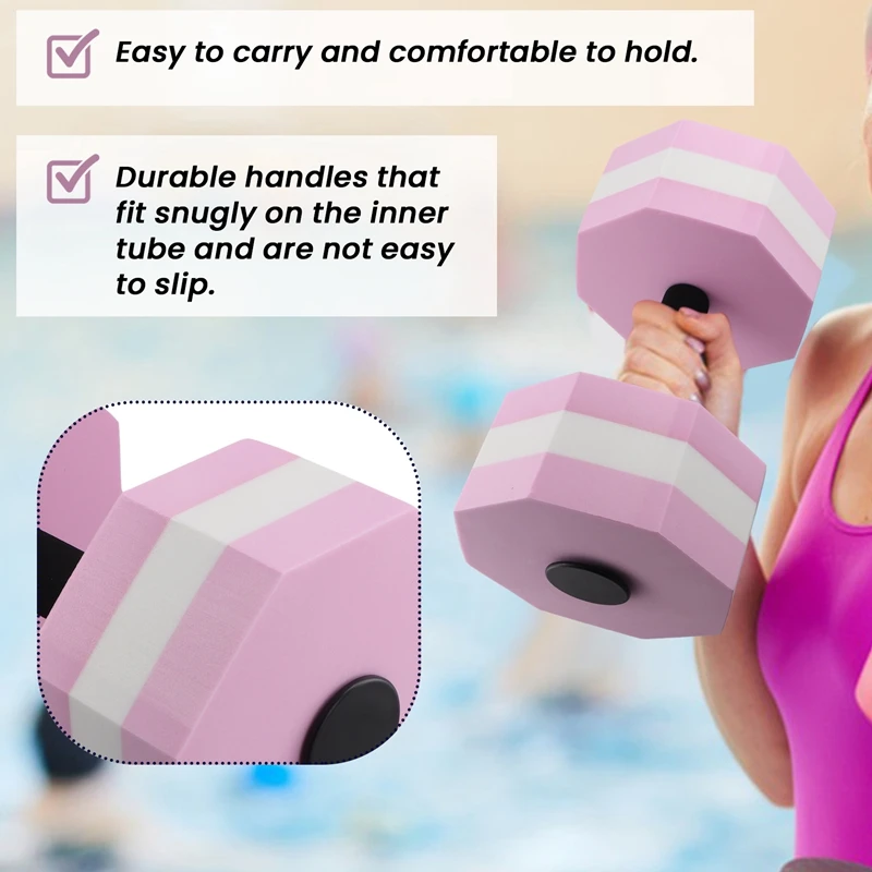 NALFI-EVA Foam Dumbbell Set, Water Weights, Water Aerobics, Aquatic Therapy, Pool Fitness, Workout(2Pcs)