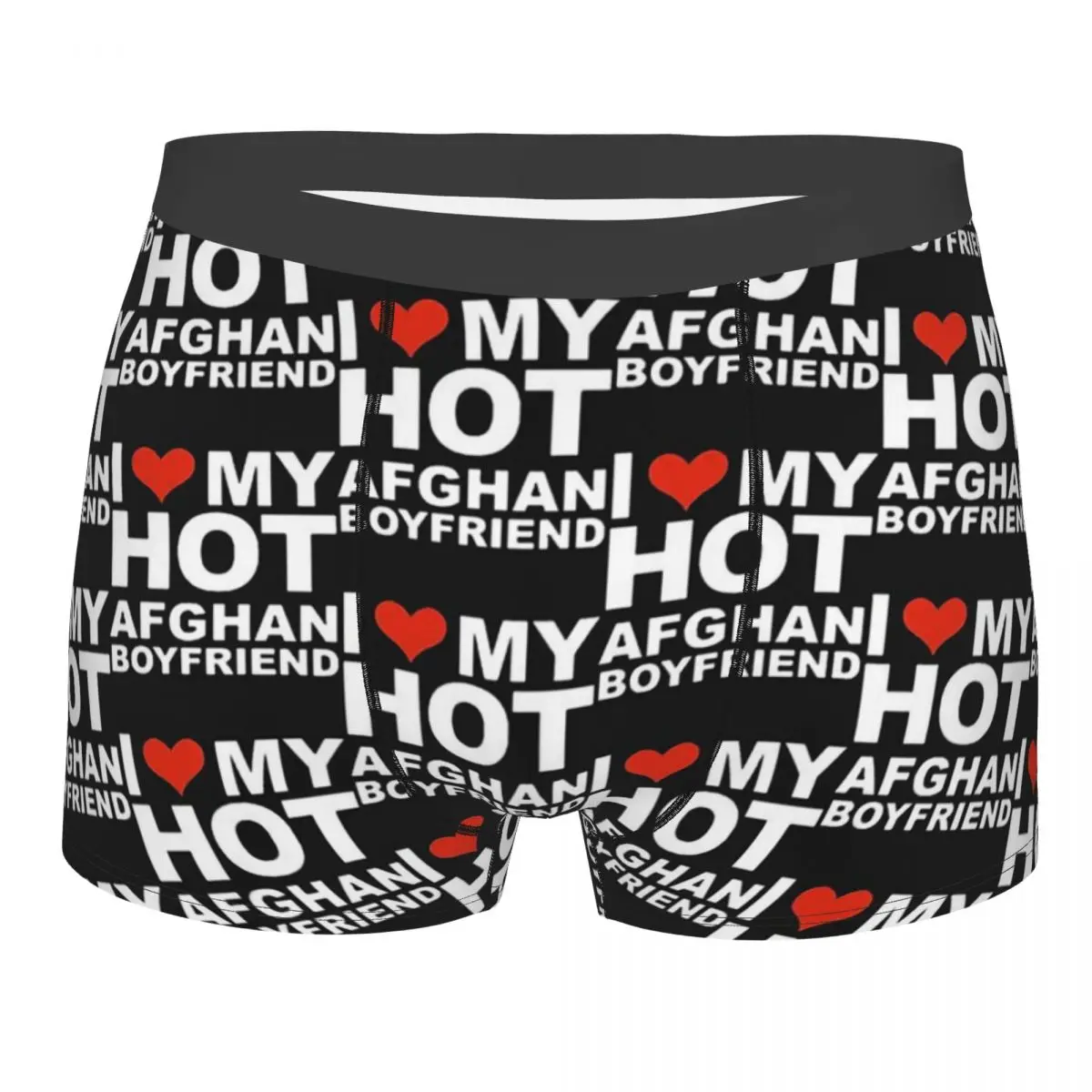 

I Love My Hot Afghan Boyfriend Man's Printed Boxer Briefs Underpants Valentine's Day Highly Breathable Top Quality Gift Idea