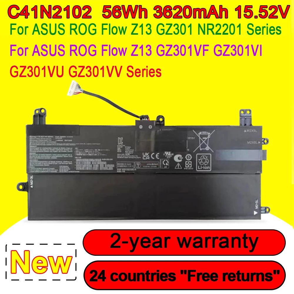 

Аккумулятор для ноутбука ASUS ROG Flow Z13 GZ301 GZ301VF GZ301VI GZ301VU GZ301VV NR2201, 15,52 в, 56 Вт/ч, 3620 мАч
