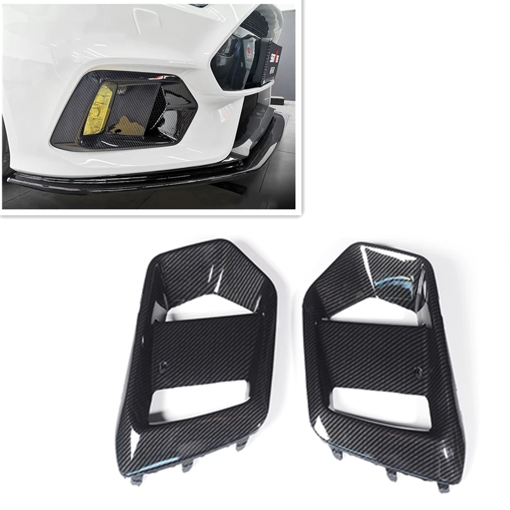 

Front Bumper Fog Light Lamp Cover Trim For Ford Focus RS 2015 2016 2017 2018 Carbon Fiber Look Side Foglamp Air Vent Bezel Frame