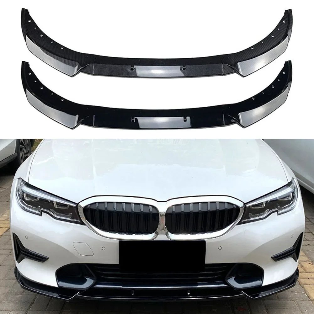 3-ступенчатый передний разветвитель для губ, спойлер, боковые нижние разветвители, комплект корпуса для BMW 3 серии G20 G21 320i 325i 2019-2022