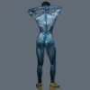 Fashion Men's Sexy Wear Luxury Full Rhinestone Jumpsuit Spandex Bodycon Party Nightclub DJ Stage Performance Muscular Man Juren 2