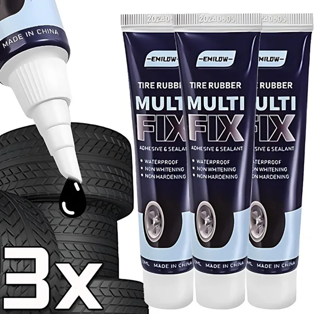 3x Tire Repair Glue Strong Rubber Wear-resistant Non-corrosive Adhesive Tire Sealing Bonding Glue Car Tire Repair Sealant 50ml