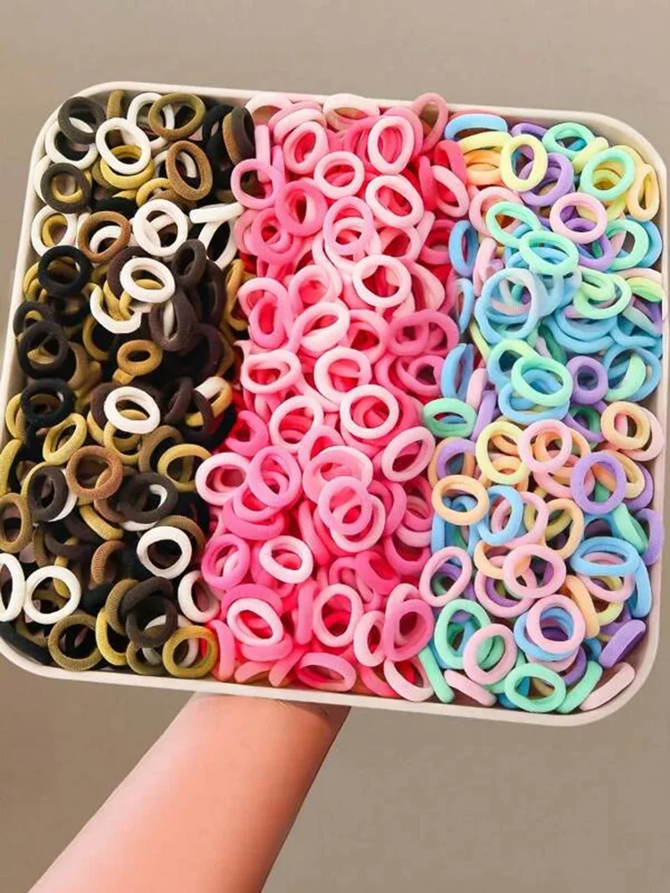Elastic Rubber Band Girl Adult Mini Color Nylon Hair Rope Tie Gum Kids Cute Ponytail Holder Fashion Hairstyle Accessories