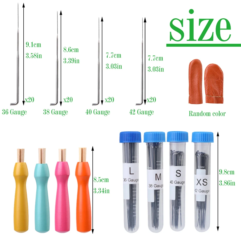 Wooden handle needle felting tools kit with 3/4 sizes wool felting needles finger cot supplies set for beginners needle felting kit wool felting kit needle felting painting kit