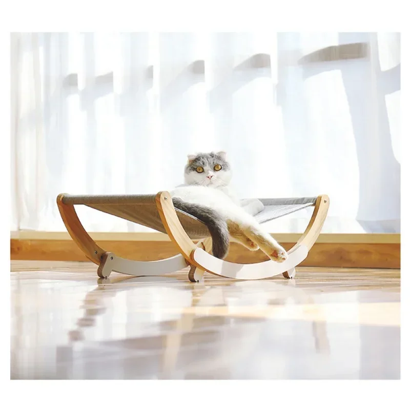 

Pet Cat's Lounger Bed Wood Hammock for Cat House Puppy Mat Hanging Beds Cats Basket Small Dog Soft Sofa Window Warm Products