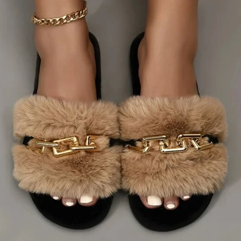 Designer Women's Slippers Black Open Toe Slippers