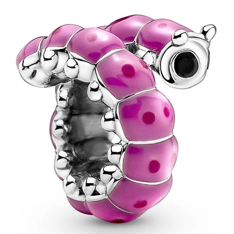 

Original Cute Curled Caterpillar Beads Charm Fit Pandora Women 925 Sterling Silver Europe Bracelet Bangle Diy Jewelry