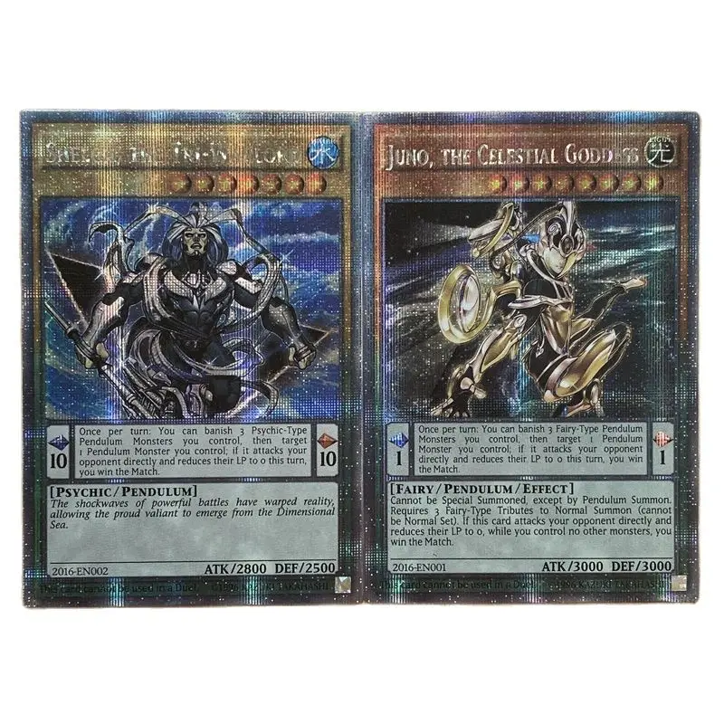 

Yu-Gi-Oh Championship Series 2016 Shelga, the Tri-Warlord/Juno, the Celestial Goddess Kids Gift English Card Toy（Not Original）