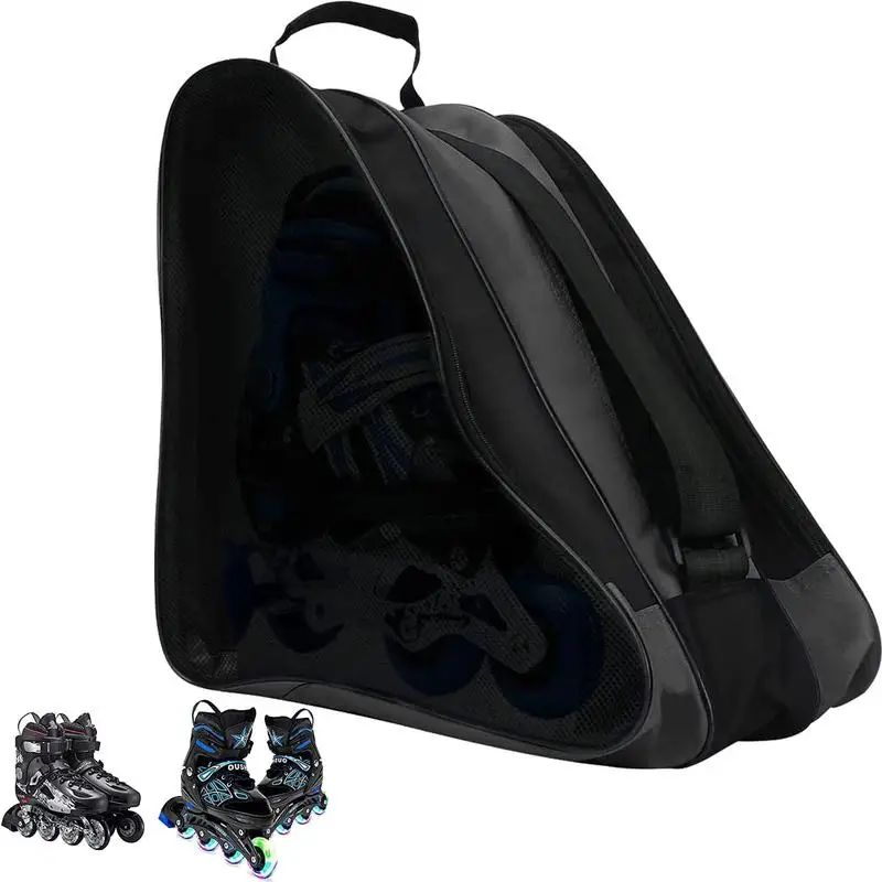 

Roller Skating Bag Ice Inline And Roller Skate Bags With Three Layer Capacity Pockets Breathable Skating Shoes Storage Bag With