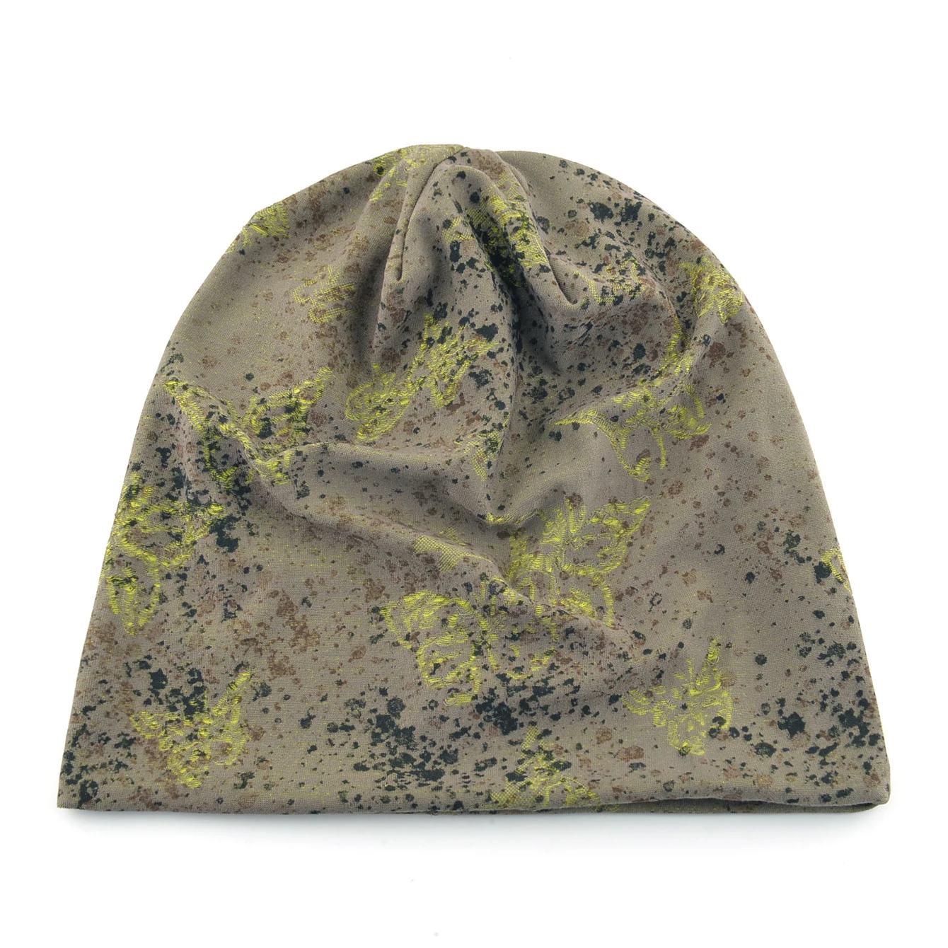 Zweifarbige, durchsichtige, gestrickte Schmetterlings-Beanie-Mütze für Damen, Frühling und Herbst, weich, atmungsaktiv, sportlich, lässig, Motorhaube – Detail 13