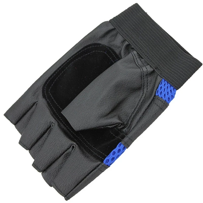 Men Outdoor Half Finger Sport PU Leather Mesh Gym Fitness Glove Men's Bird Pattern Non Slip Bicycle Cycling Mitten G41 3