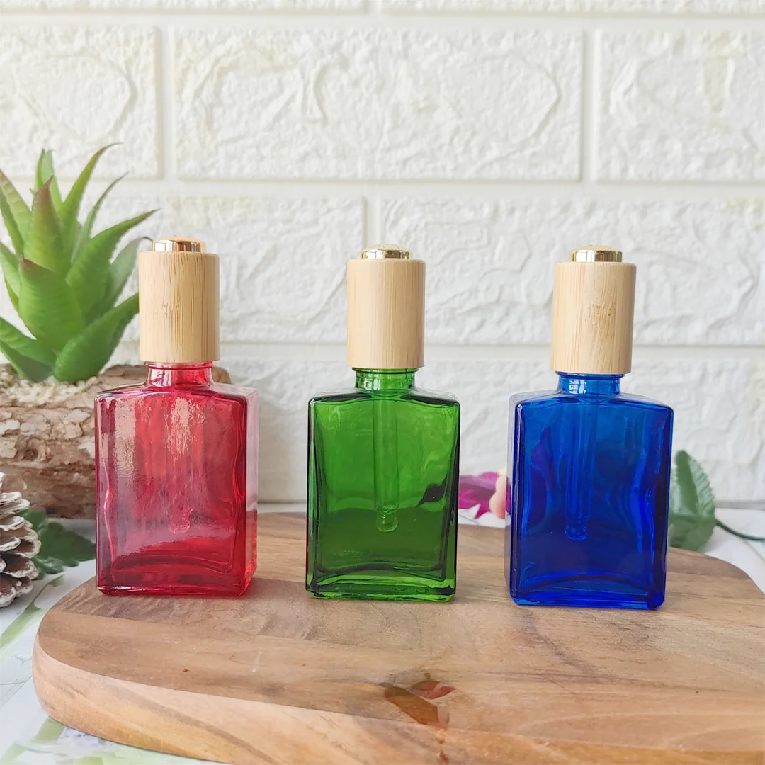 

5Pcs 30ml Empty Essential Oil Square Glass Dropper Bottles Refillable Liquid Perfume Emulsions Beauty Cosmetic Travel Containers