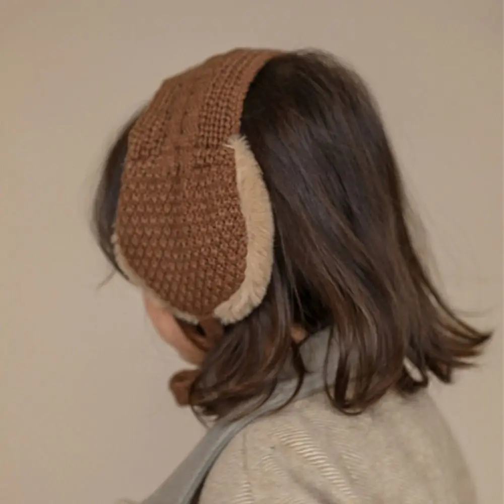 Thicken Children Earmuffs Handmade Knitted Warm Boys Girls Strappy Solid Color Cute Autumn Winter Ear Warmer