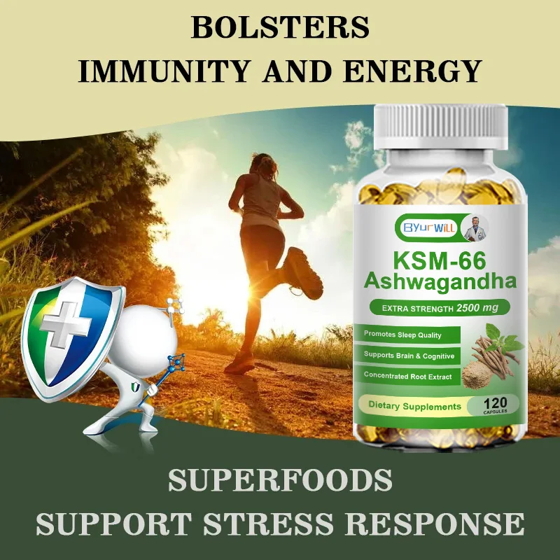 Natural KSM 66 Ashwagandha Supplement Improves Vitality Energy Levels Exercise Endurance Adult ashwagandha supplement