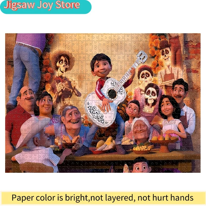 1000pcs of Handmade Mosaic Puzzles Featuring Cartoon Characters from 'Coco', Perfect for Day of The Dead And Halloween. These