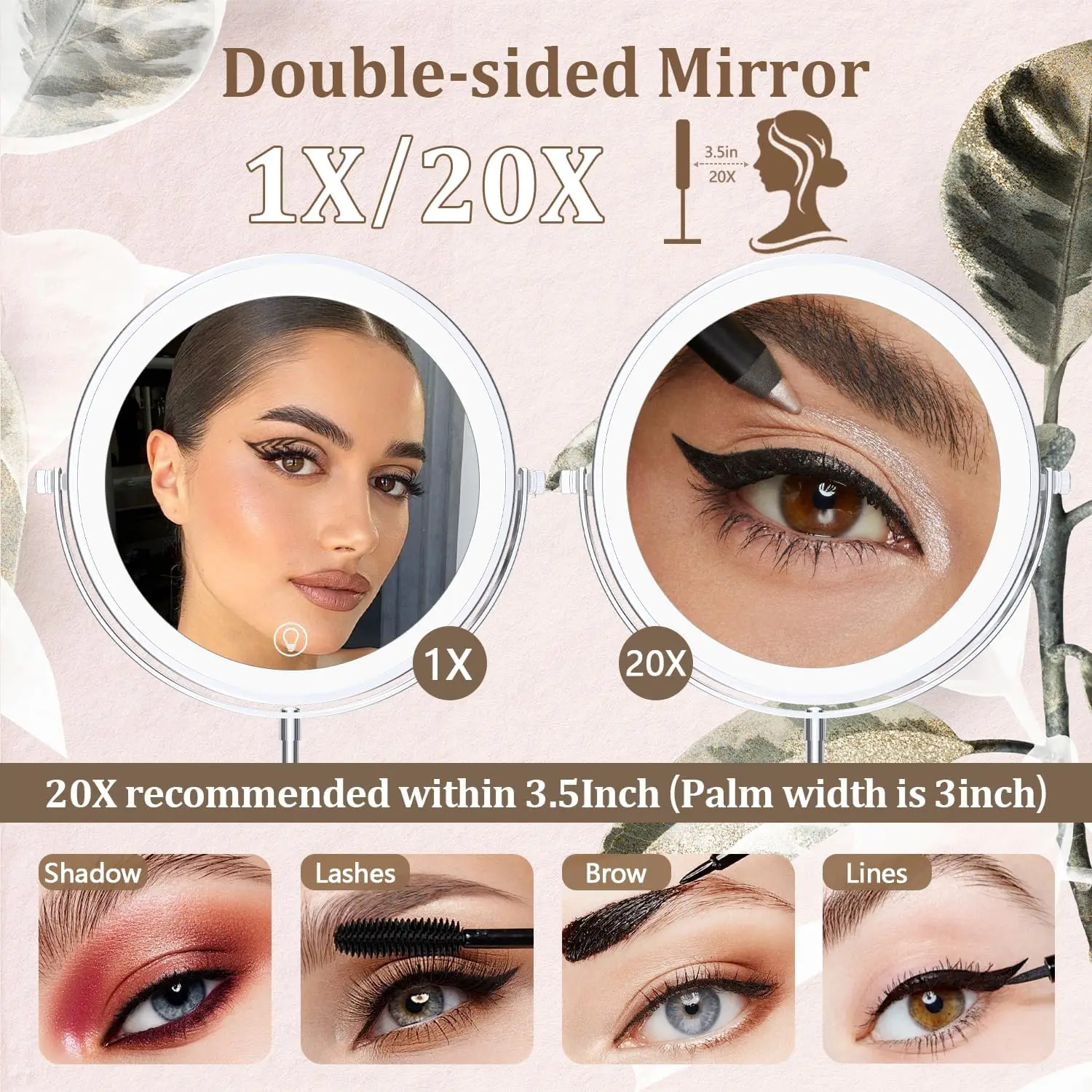 Makeup Mirror Magnifying Mirror 9inch Lighted Makeup Mirror 3 Colors Adjustable