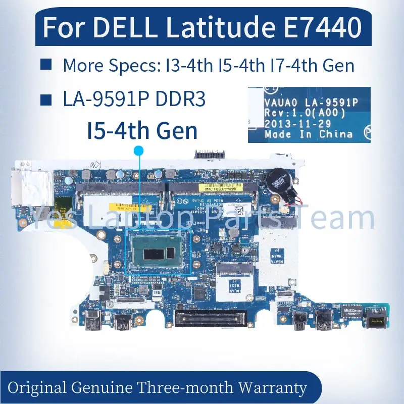 para Dell Latitude E7440 Laptop Mainboard i3 i5 I74th Gen 060nk7 0p9c43 03m26r 0wk2dm Testado Vaua0-la-9591p