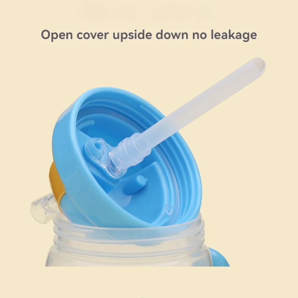  물병, 혼 핸들 디자인 280ml, 어린이용 빨대컵, 중력볼 안티 초크, 소프트 스파우트,  훈련용 빨대컵