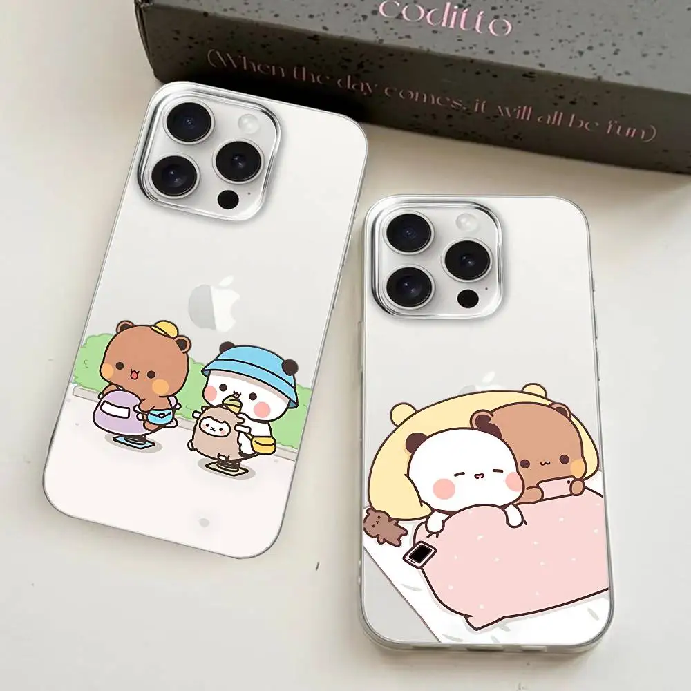 Cute D-DUDU B-BUBU Crystal Clear Soft Phone Case: Shockproof Transparent Cover For IPhone 17,16,15,14,13,12,11 Pro Max, Plus 3