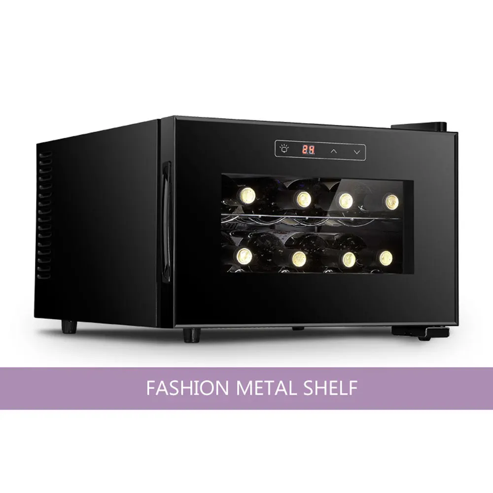 Electronic Wine Cooler Thermostat Wine Cooler Tea Refrigerator Small Mini For Household Use 8Pcs