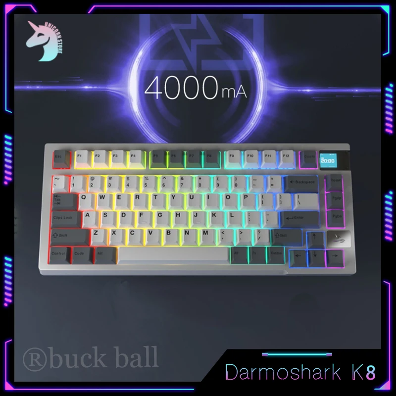 

Механическая игровая клавиатура Darmoshark K8 с 81 клавишами, 3 режима, Bluetooth/2,4g, беспроводная клавиатура с горячей заменой, Rgb подсветкой, игровые клавиатуры