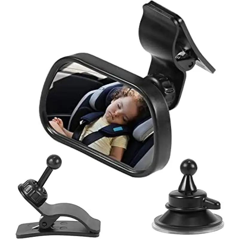 

Детское автомобильное зеркало, Автомобильное Зеркало, детское зеркало заднего вида, широкоугольное зеркало для младенцев с присоской и зажимом, регулируемое вращение на 360 градусов