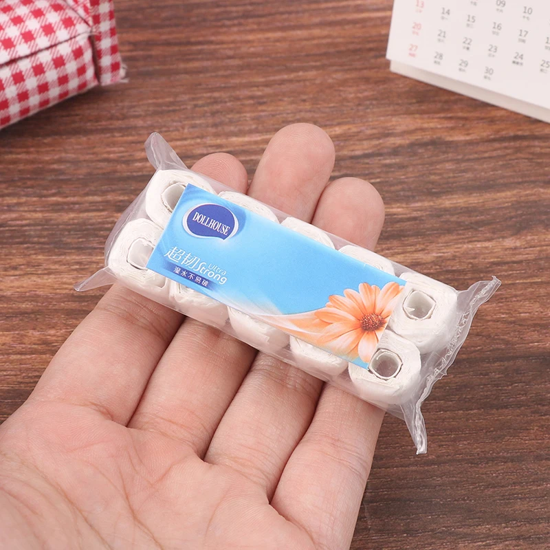 1:12 Dollhouse Miniature Paper Towel Roll Model Roll of Tissue Home Decor Toy Doll House Accessories Kids Pretend Play Toys 4