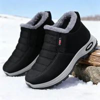 QZHSMY New Men's Boots Unisex Winter Shoes Men Waterproof Snow Boots Female Slip On Casual Shoe Plush Footwear Men's Ankle Botas