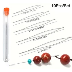 Set of 10 Versatile Beading and Jewelry Craft Needles (WHITE)