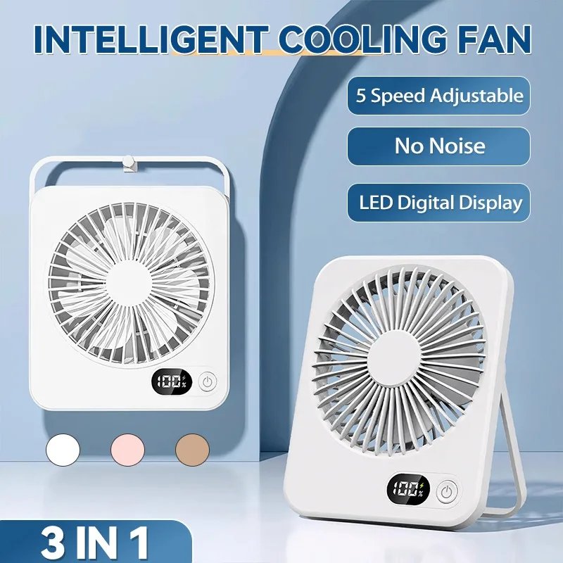 Portable USB Rechargeable Desk Fan with Adjustable Tilt and Ultra Quiet Operation