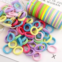 

Kid Small Hair Bands Baby Girl Children Headbands Colorful Elastic Hair Tie Nylon Scrunchie Hair Rope 50/100pcs Hair Accessories