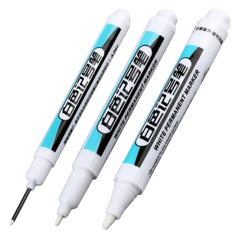 White Marker Pens Long Nib Markers Marker Pens 2/3Pcs/Set Metal Long Head Marker Pens