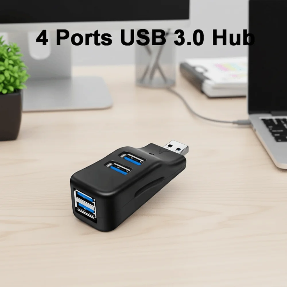 고속 4포트 USB 3.0 허브 U 디스크 리딩 어댑터 액세서리 USB-C 어댑터 미니 사이즈 확장기 스플리터 박스 PC 연결