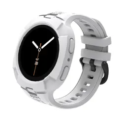 Ultimate TPU Sport Smartwatch Protective Cover and Band Combo for Watch 8 9 44mm (White)