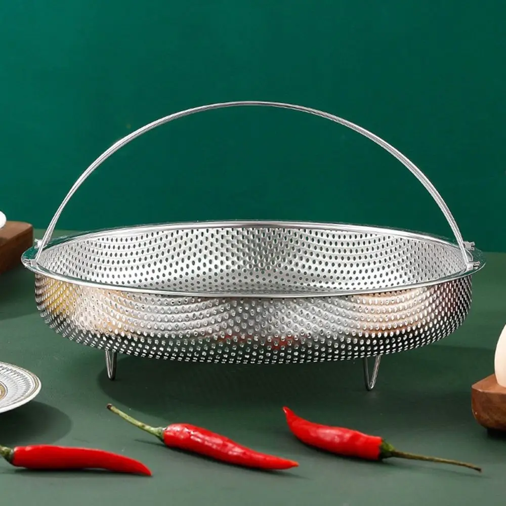 Multifunction Household Basket Steaming Rack with Handle Stainless Steel Pressure Cooker Steamer Basket Cooking Utensils