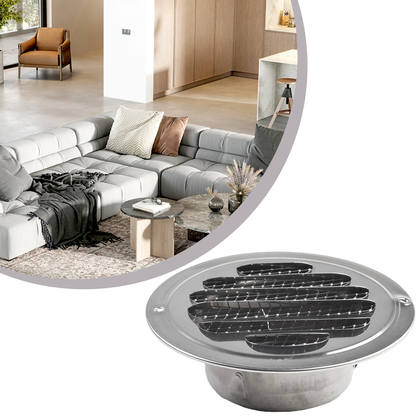 

1pc 70-300mm Round Stainless Steel Vent Grille Exterior Wall Duct Ventilation Tool Exhaust Grille Cover Cooling Heating Vents