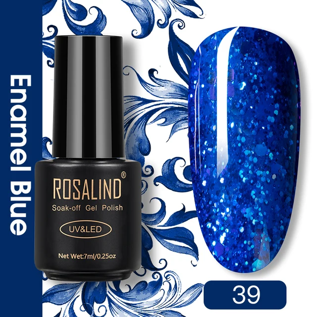 ROSALIND Nail Gel Polish Glitter Series Gel Varnishes All For Manicure Soak Off UV Lamp Nails Art Semi Permanent Gel Polish RAW39