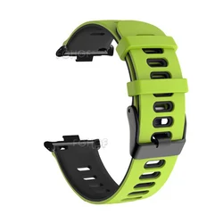Silicone Replacement Wristband for Smartwatch - Premium Accessory Strap Bracelet (Green black)